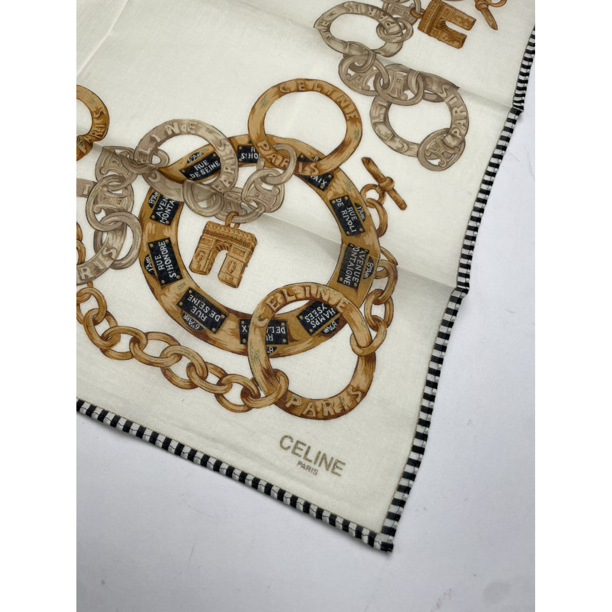 Celine Beige Silk Scarf image 2