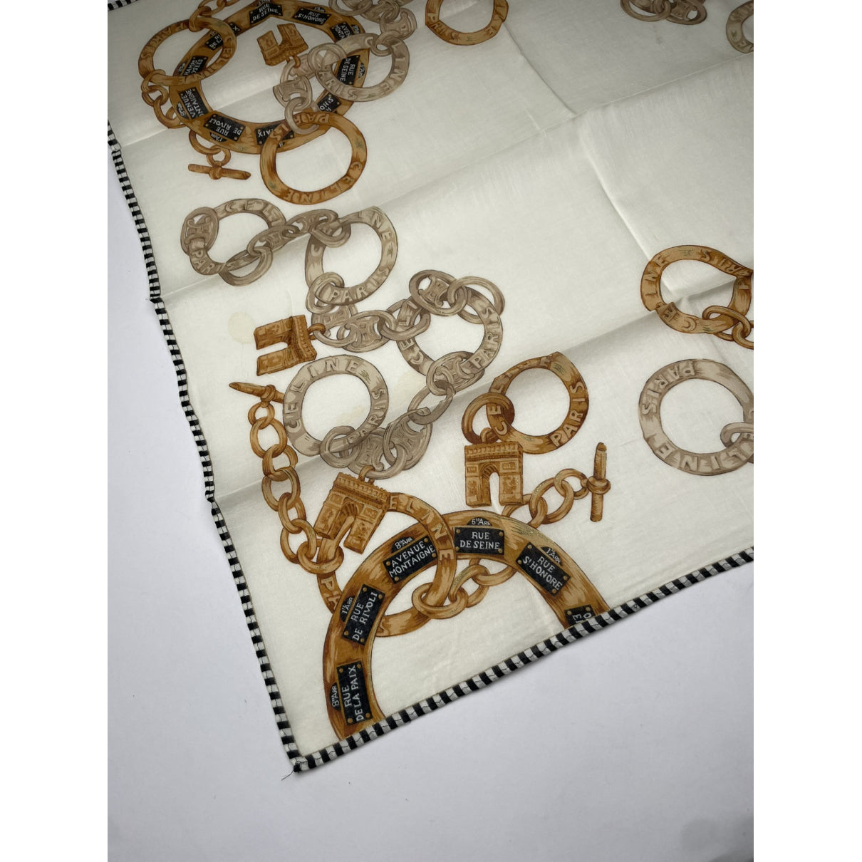 Celine Beige Silk Scarf image 3