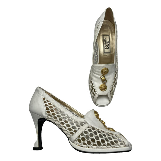 Gianni Versace White Patent Leather Heel image 1