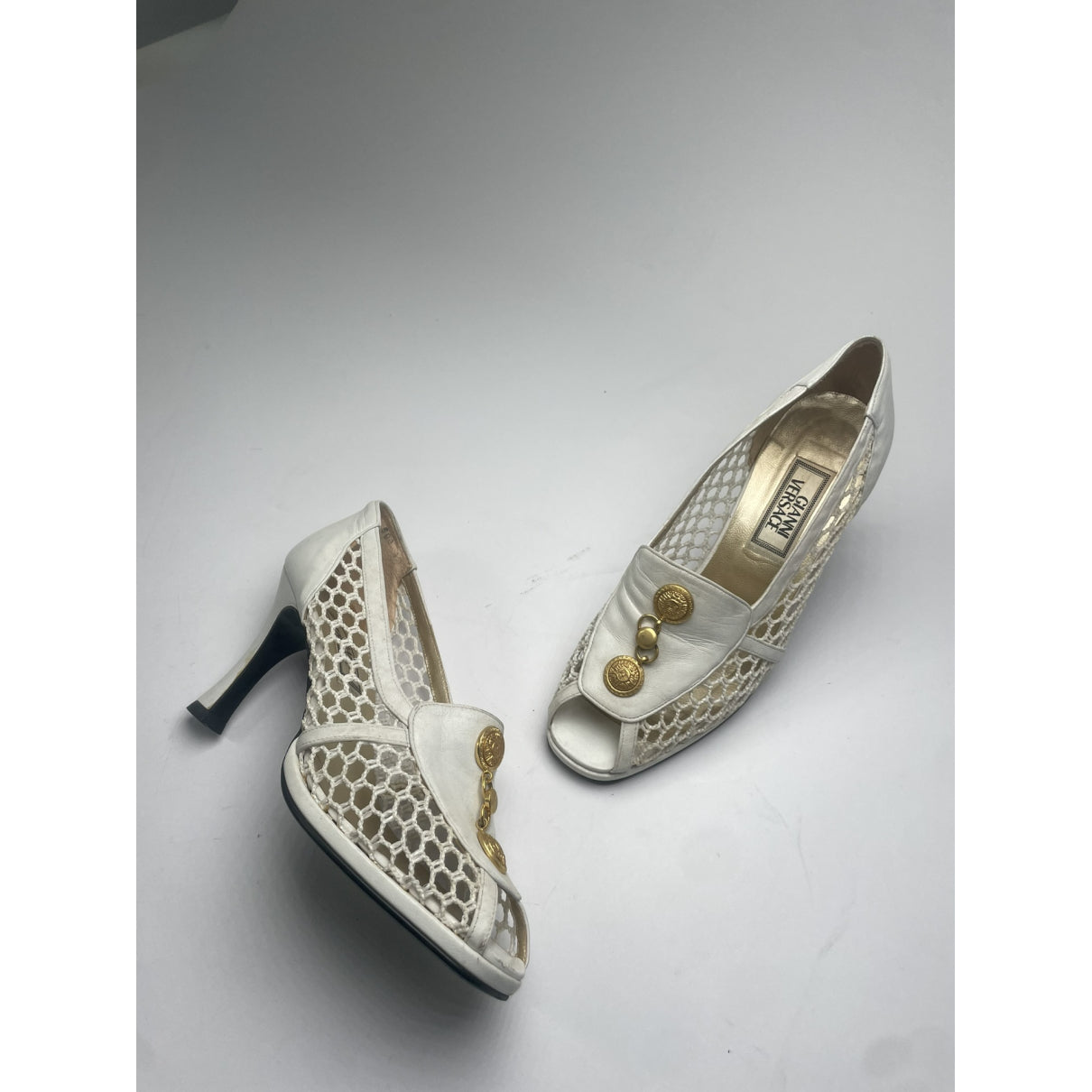 Gianni Versace White Patent Leather Heel image 2