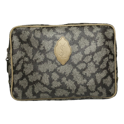 Yves Saint Laurent Grey Leather Clutch Bag image 1