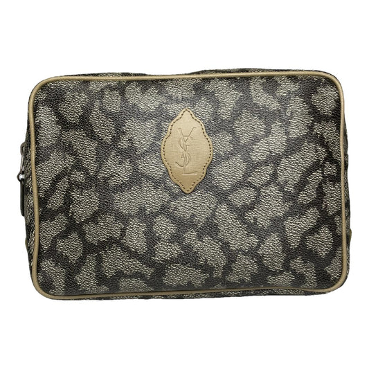 Yves Saint Laurent Grey Leather Clutch Bag image 1