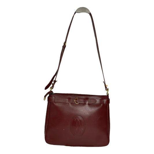 Cartier Seau Burgundy Patent Leather Handbag image 1