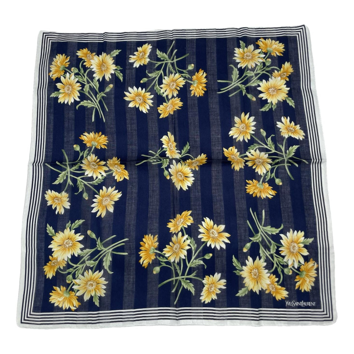 Yves Saint Laurent Navy Silk Scarf image 1