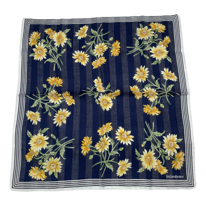 Yves Saint Laurent Navy Silk Scarf image 1