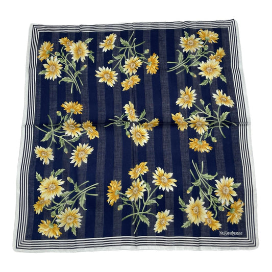Yves Saint Laurent Navy Silk Scarf image 1