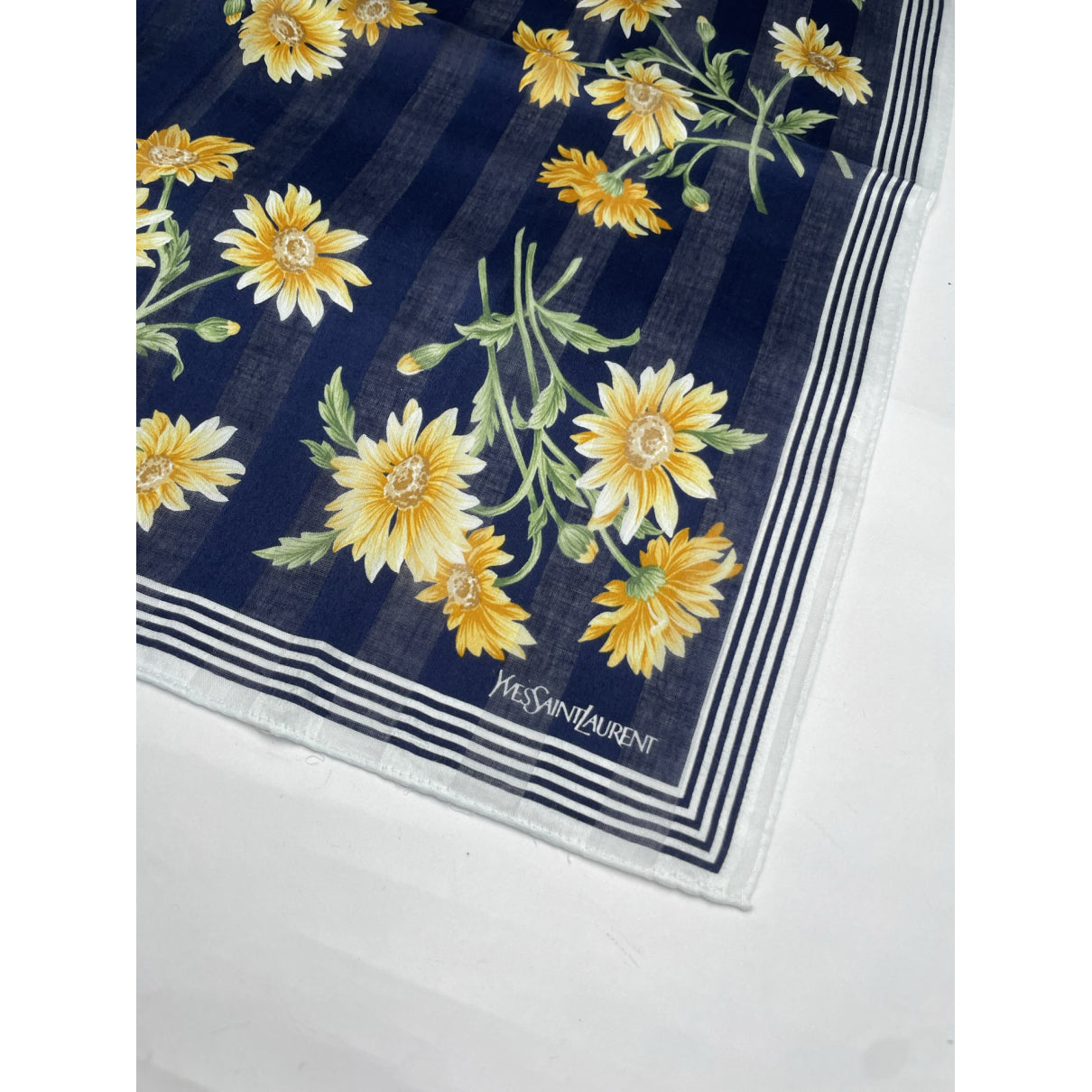 Yves Saint Laurent Navy Silk Scarf image 3