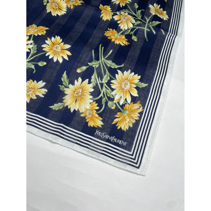 Yves Saint Laurent Navy Silk Scarf image 3