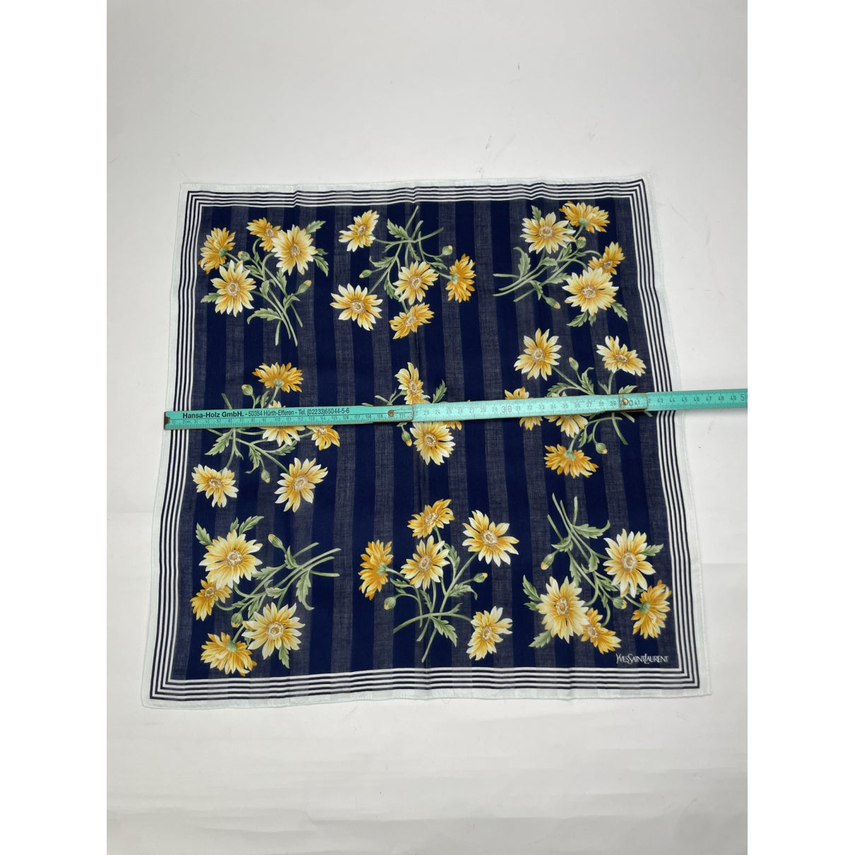 Yves Saint Laurent Navy Silk Scarf image 5