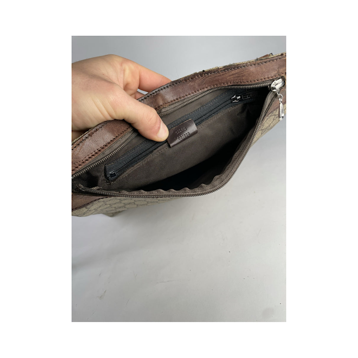 Gucci Ophidia Cut Out Grey Leather Handbag image 3