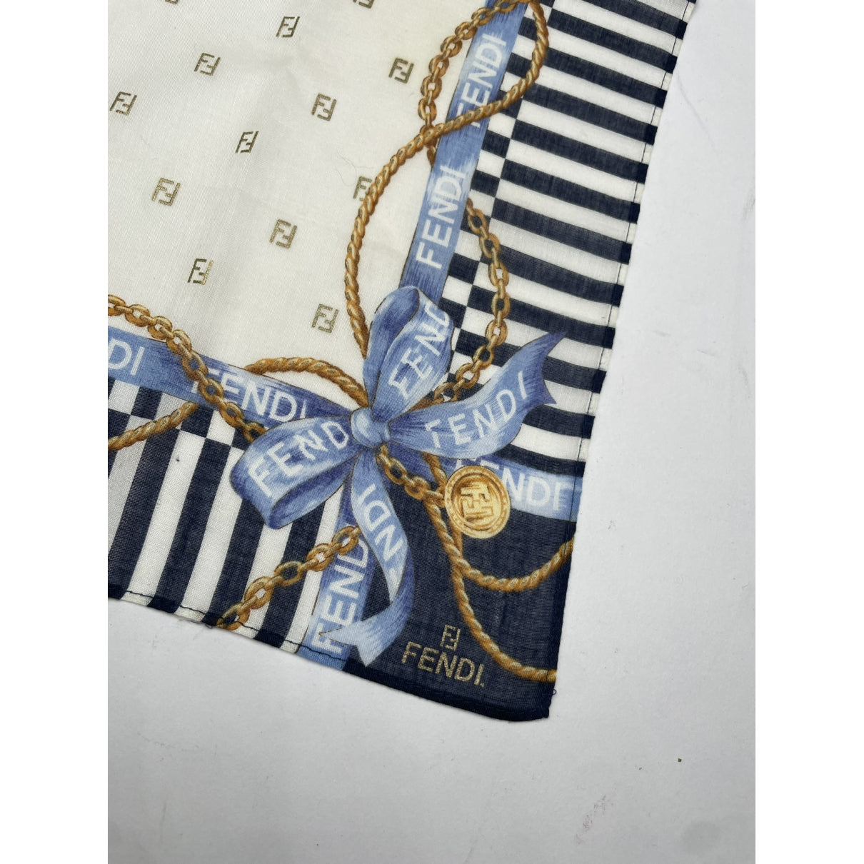 Fendi White Silk Scarf image 2