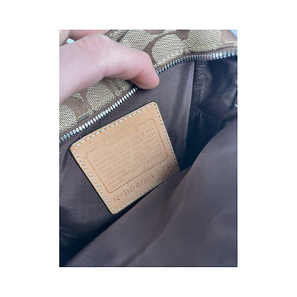 Coach Signature Sufflette Beige Cotton Handbag image 4