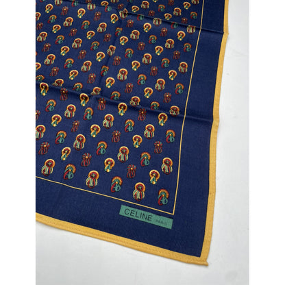 Celine Navy Silk Scarf image 2