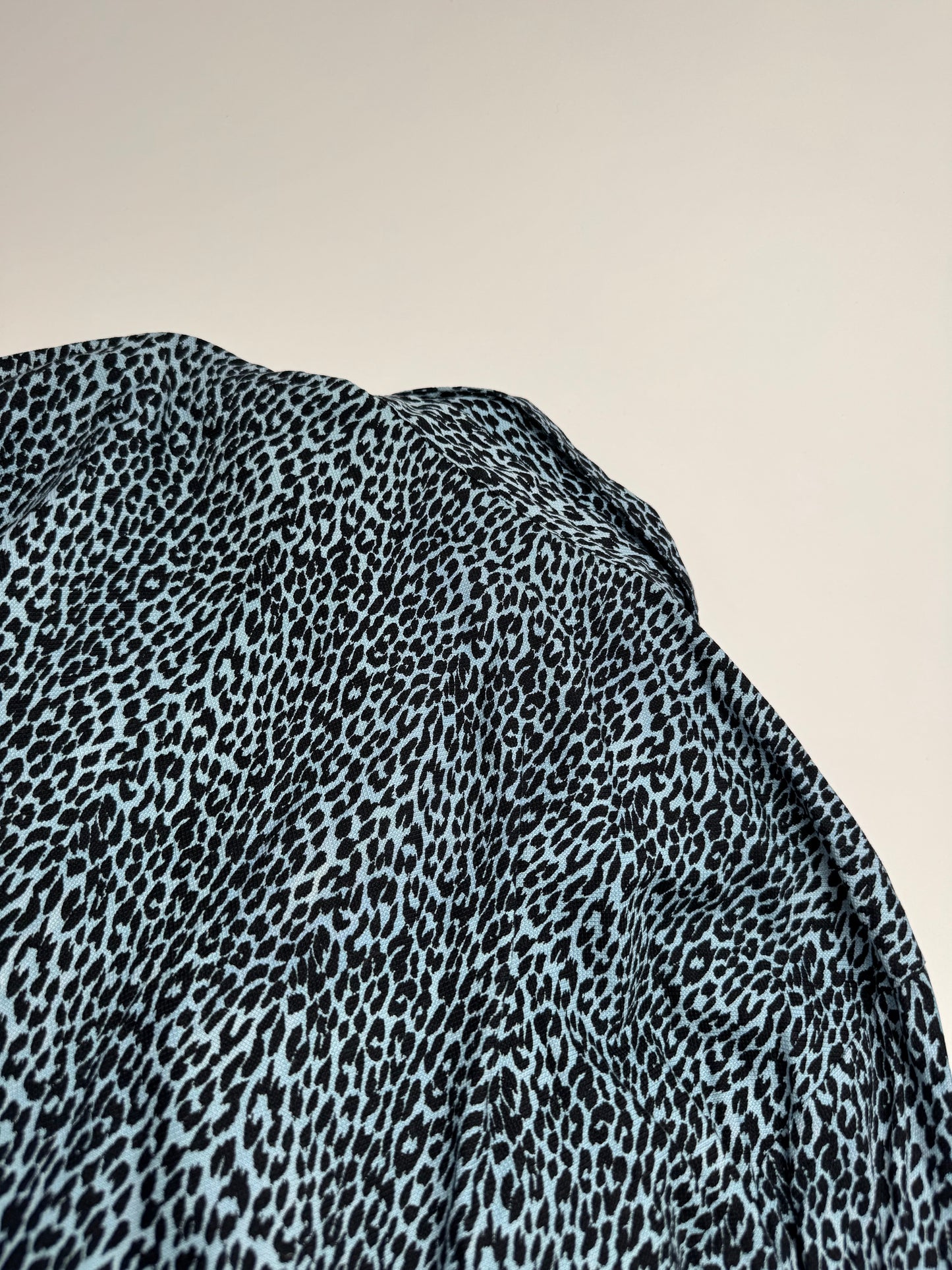 Vintage Gianni Versace Leopard Canvas Shirt Blue/black 38/M