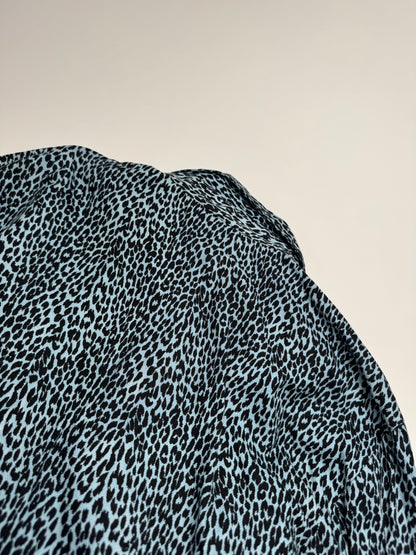 Vintage Gianni Versace Leopard Canvas Shirt Blue/black 38/M