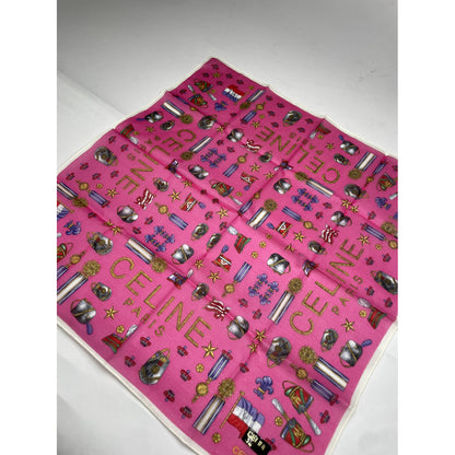 Celine Pink Silk Scarf image 5