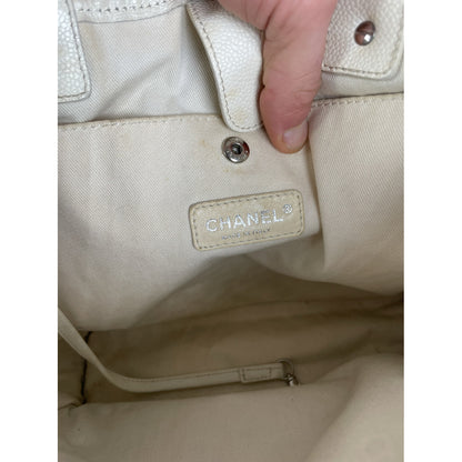 Chanel Deauville White Cotton Handbag image 2
