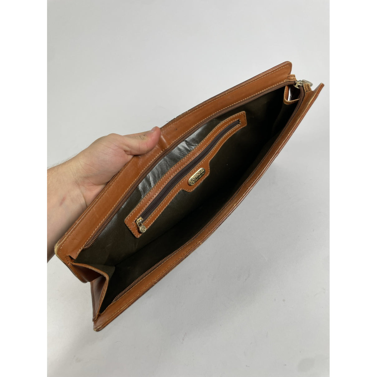 Fendi Baguette Brown Leather Clutch Bag image 2