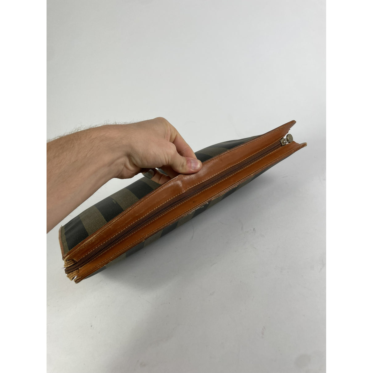 Fendi Baguette Brown Leather Clutch Bag image 5