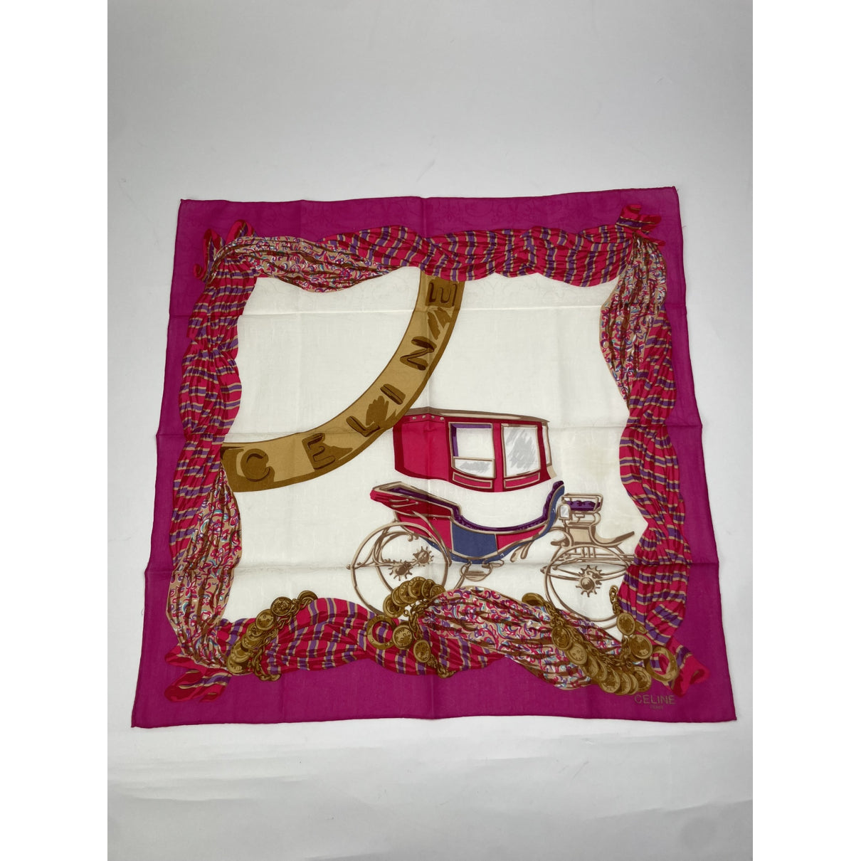 Celine Pink Silk Scarf image 5