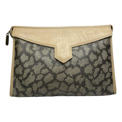 Yves Saint Laurent Brown Leather Clutch Bag image 1