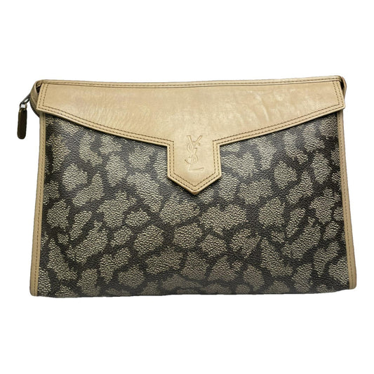 Yves Saint Laurent Brown Leather Clutch Bag image 1