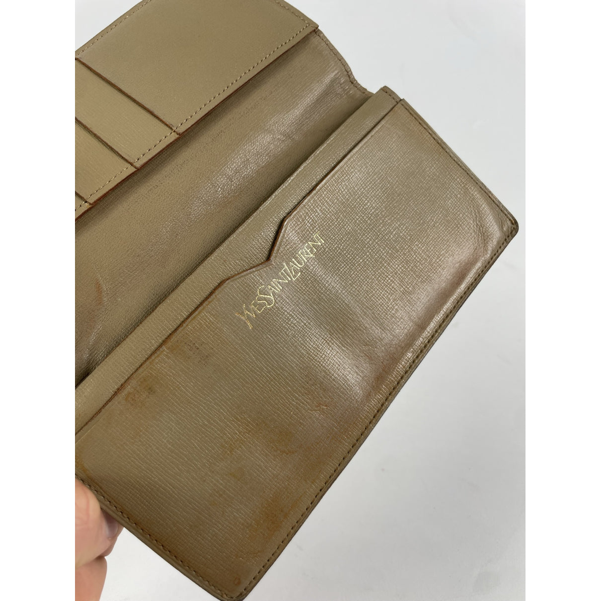 Yves Saint Laurent Beige Leather Wallet image 4