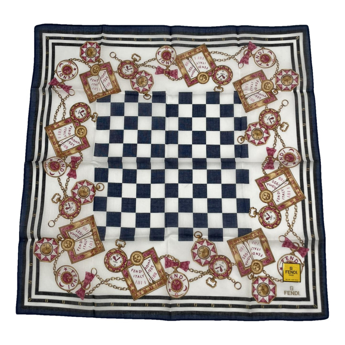 Fendi Navy Silk Scarf image 1