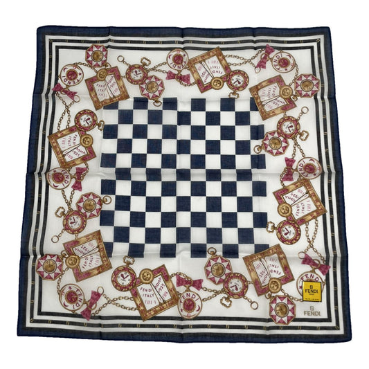 Fendi Navy Silk Scarf image 1
