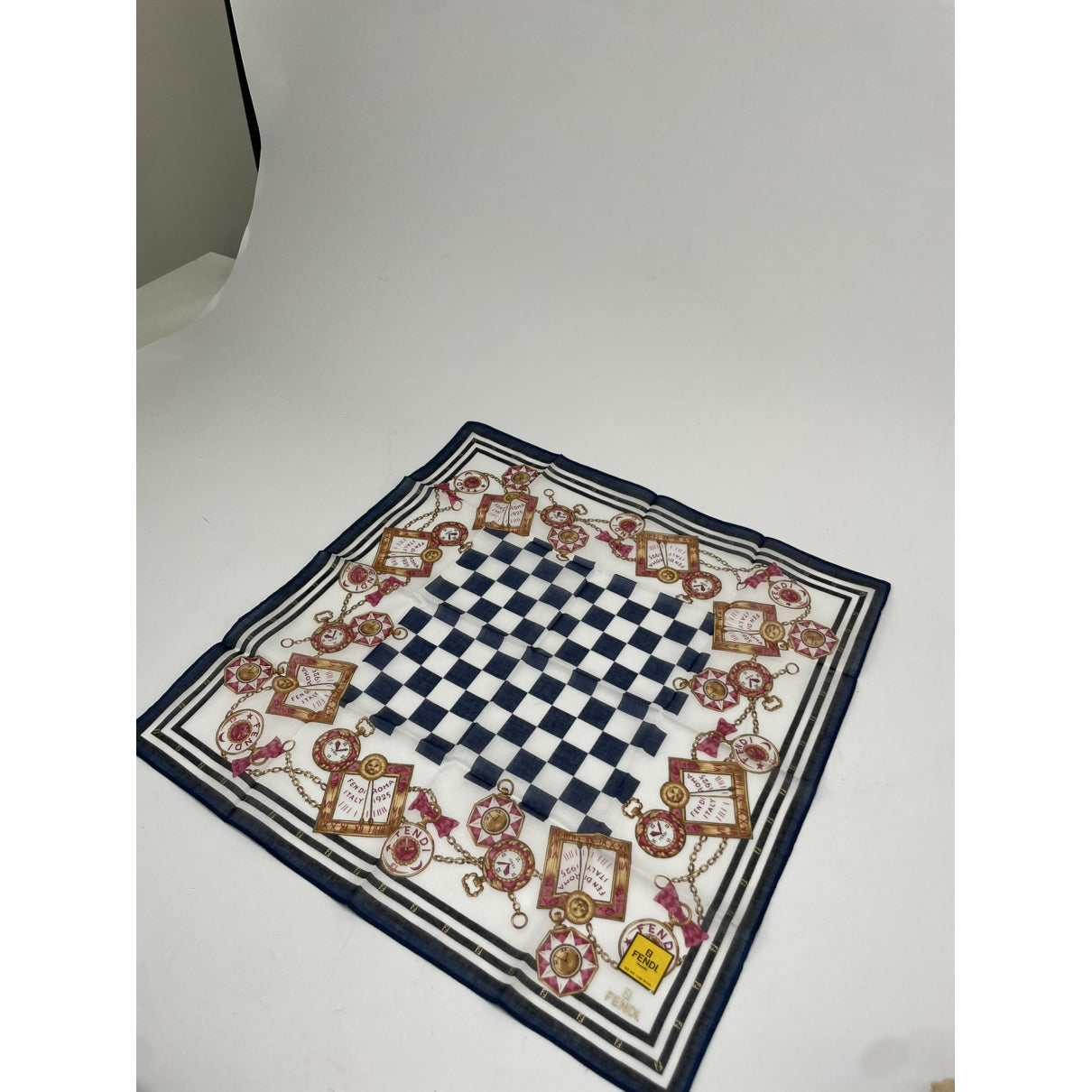 Fendi Navy Silk Scarf image 3