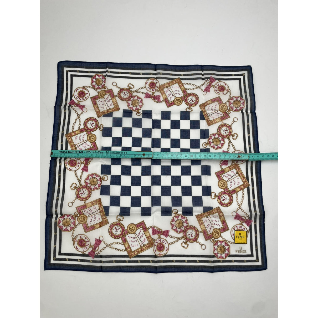 Fendi Navy Silk Scarf image 4