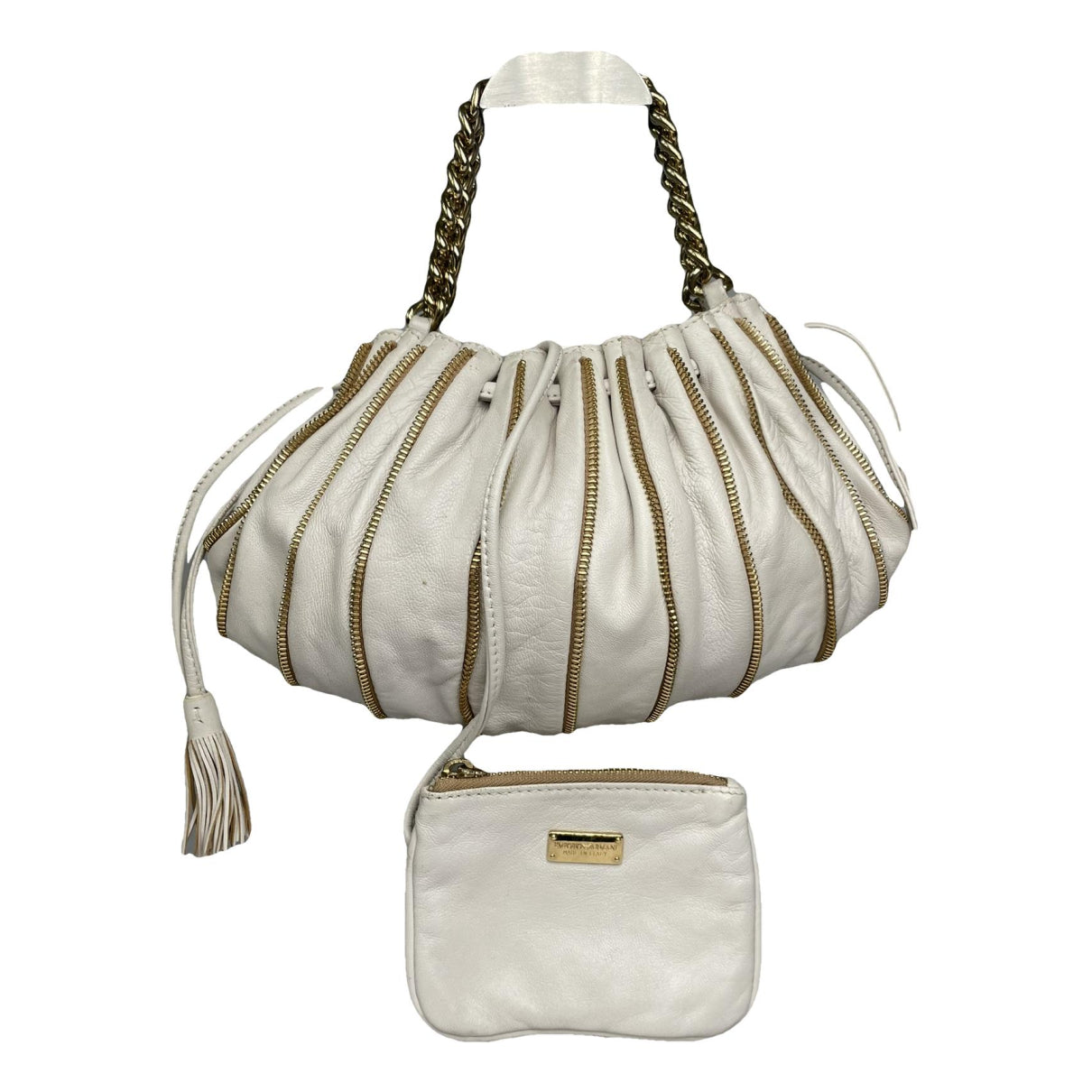 Emporio Armani White Leather Handbag image 1