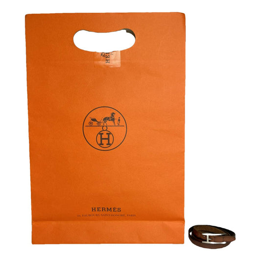 Hermès Behapi Brown Leather Bracelet image 1