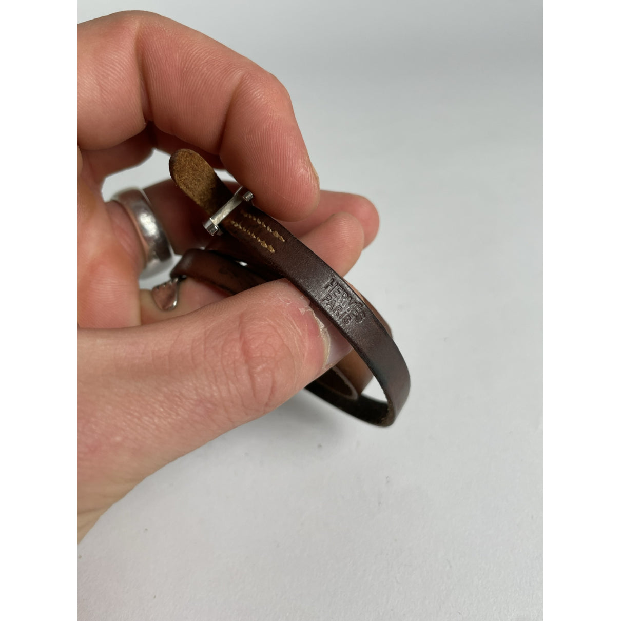 Hermès Behapi Brown Leather Bracelet image 4