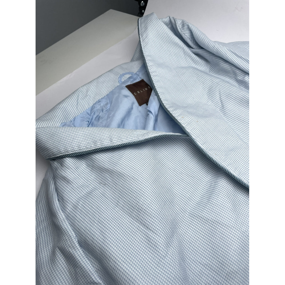 Celine Turquoise Silk Trench Coat image 2