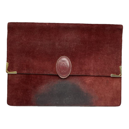 Cartier Burgundy Leather Clutch Bag image 1