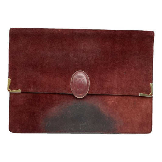 Cartier Burgundy Leather Clutch Bag image 1
