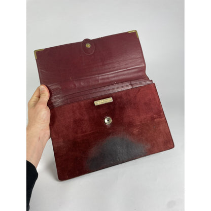 Cartier Burgundy Leather Clutch Bag image 3