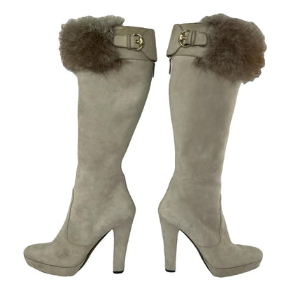 Gucci Silver Leather Boot image 1