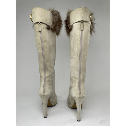 Gucci Silver Leather Boot image 2