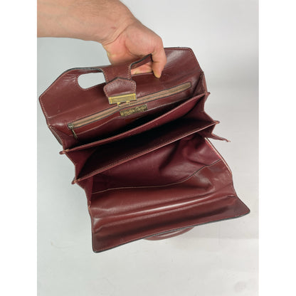 Cartier Burgundy Leather Handbag image 2