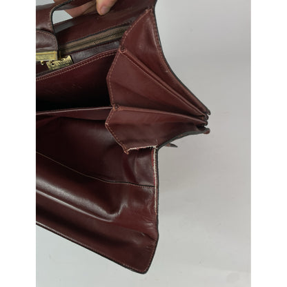 Cartier Burgundy Leather Handbag image 3