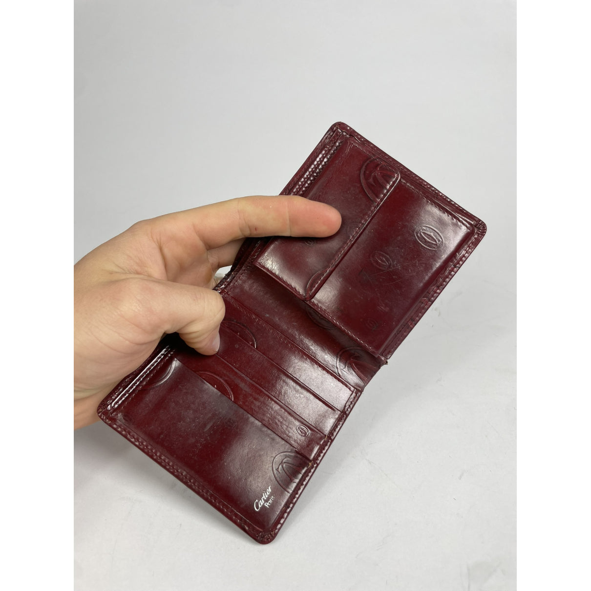 Cartier Burgundy Patent Leather Purse image 4