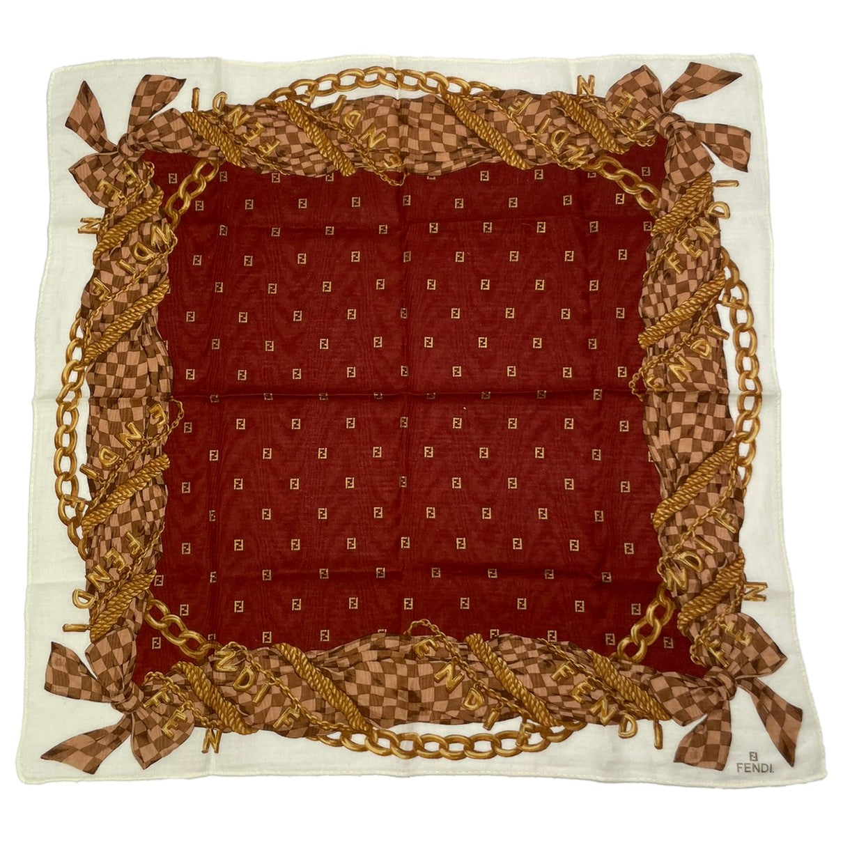 Fendi Red Silk Scarf image 1