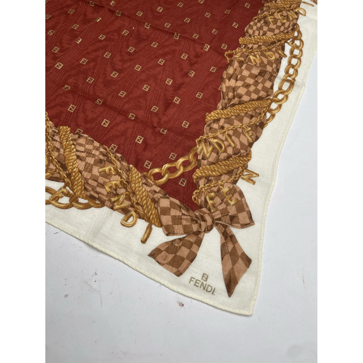 Fendi Red Silk Scarf image 2