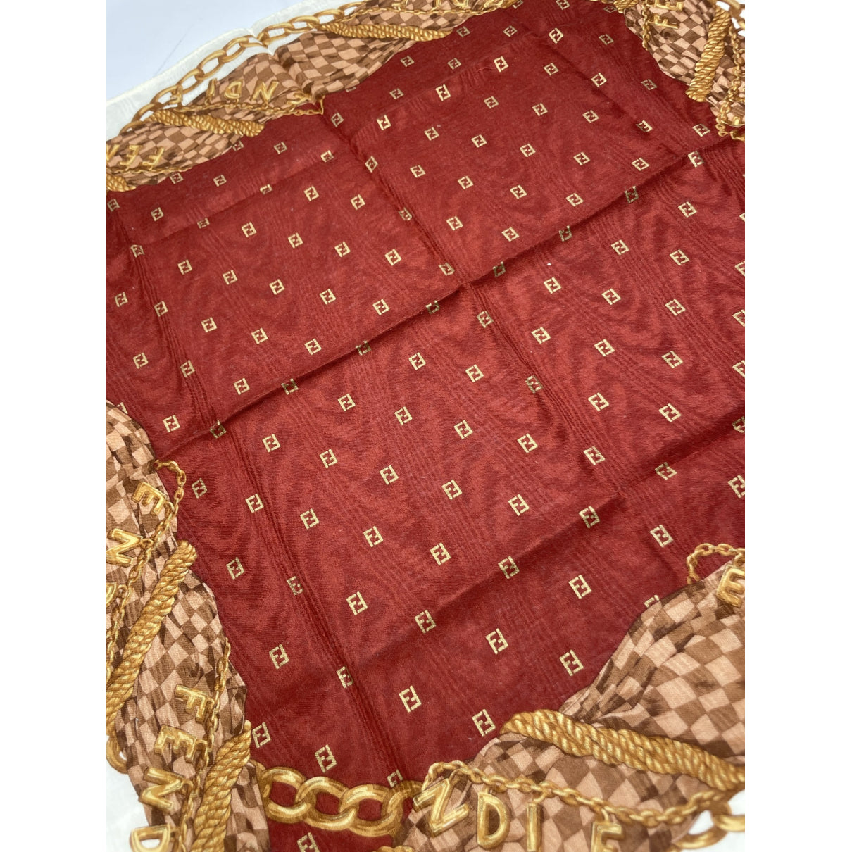 Fendi Red Silk Scarf image 3