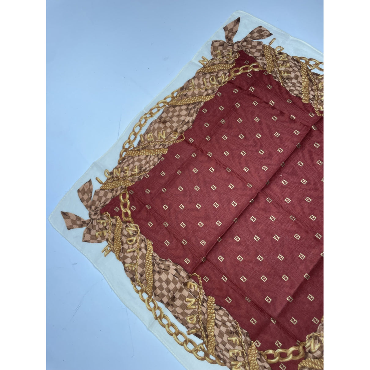 Fendi Red Silk Scarf image 4