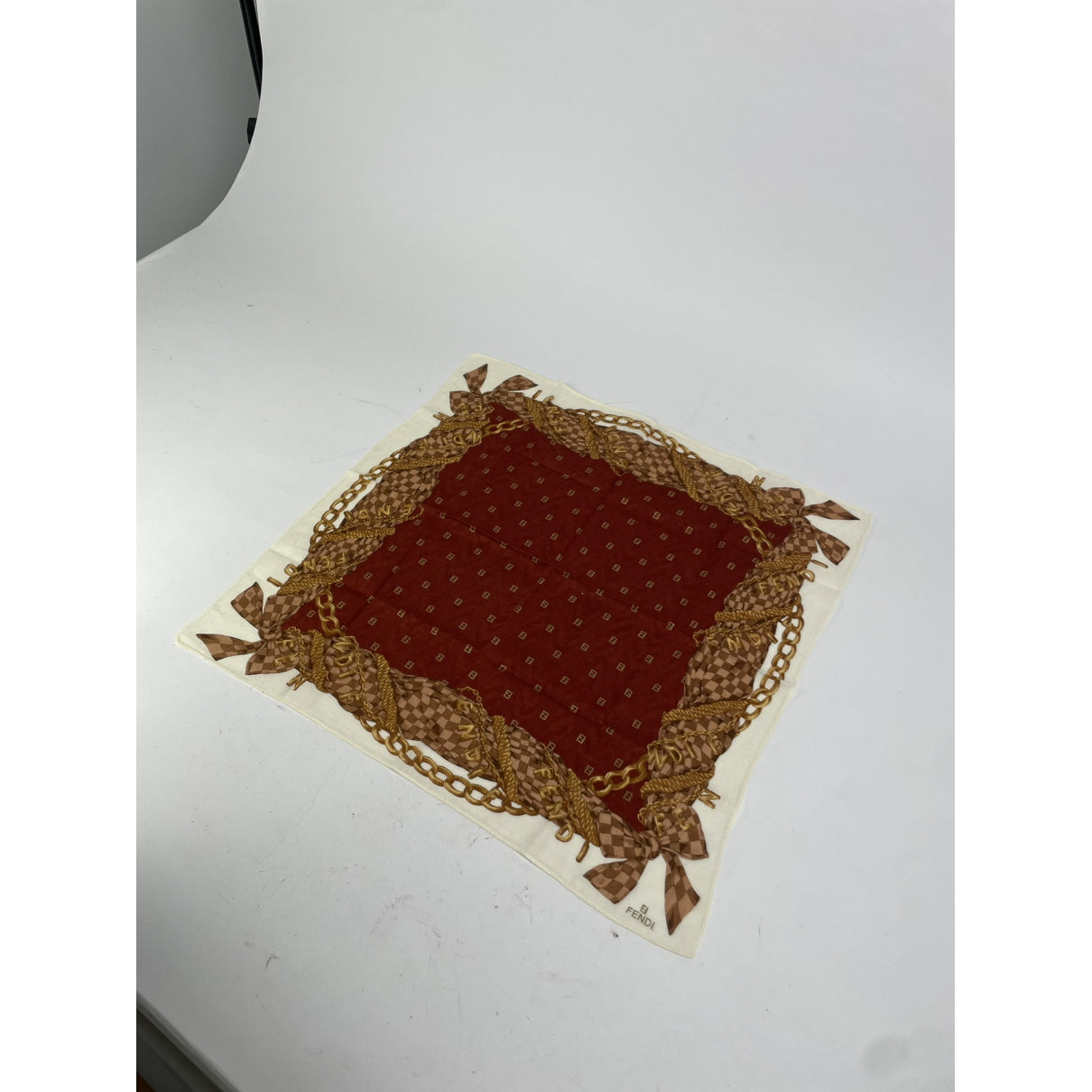 Fendi Red Silk Scarf image 5