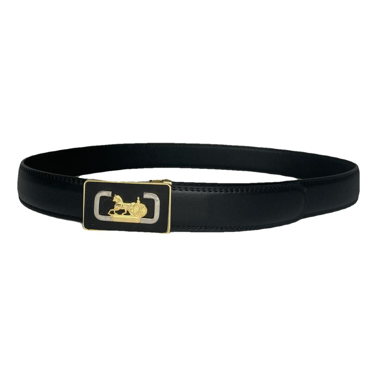 Celine Triomphe Black Leather Belt image 1
