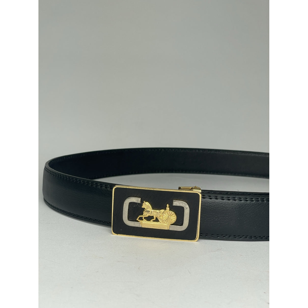 Celine Triomphe Black Leather Belt image 2